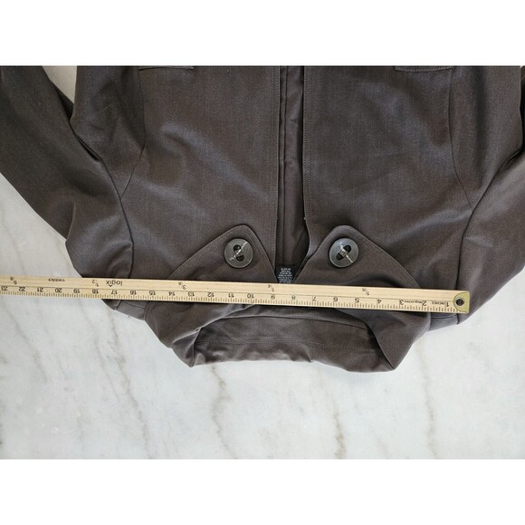 Sharagano Studio Jacket Size L, Brown Cotton Blend Lined Hook & Loop Closures - Picture 8 of 10